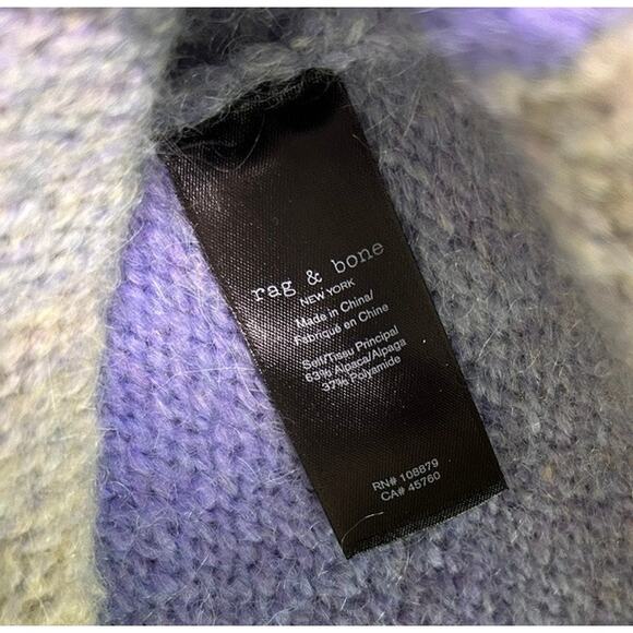 Rag & Bone Alpaca Knit Sweater Womens XS Crew Neck Ombre Striped Soft Girl - Picture 7 of 7